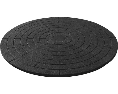 Pryžová podložka pod bazén Terrasoft Ø 180 cm – kaučuk – antracit Kruhová dlažební plocha s koncentrickými kruhy