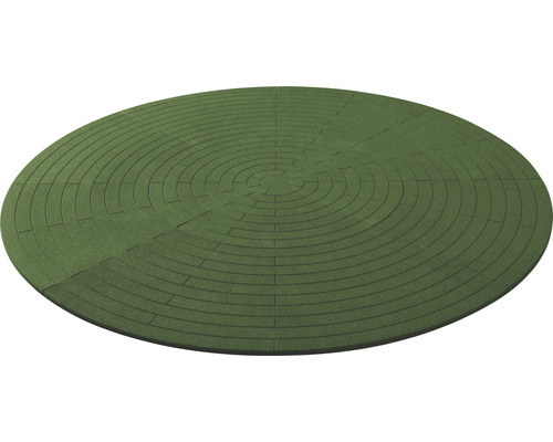 Pryžová podložka pod bazén Terrasoft Ø 380 cm – kaučuk – zelená Kruhová zelená zatravňovací dlaždice s kruhovým vzorem