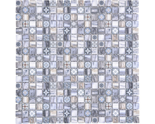 Skleněná mozaika 30x30 cm modrošedá XCM RW49