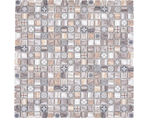 Skleněná mozaika 30x30 cm hnědá XCM RW89