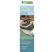 Logo společnosti Windhager. Topná rohož Medium s rostlinami v sadbovačích pro zimní ochranu.