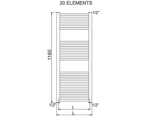 Koupelnový radiátor Cordivari LISA 22 1385x600 mm 3551646101212