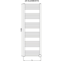 Koupelnový radiátor Cordivari VIMA elektrický chrom 1496x500 mm 3581656110006