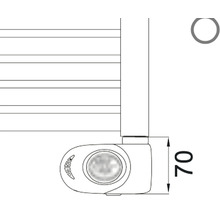 Koupelnový radiátor Cordivari VIMA elektrický chrom 1496x500 mm 3581656110006