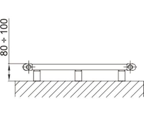 Výkres produktu o rozměrech 80 až 100