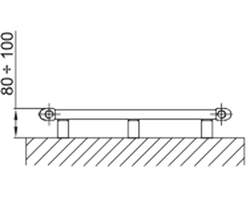 Technický nákres madla s rozměry
