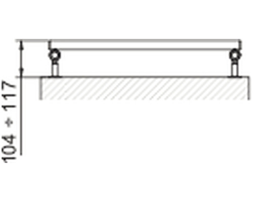 Technický výkres předstěny s výškovou indikací