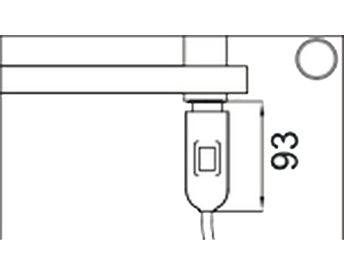 Nákres spínače o délce 93 milimetrů