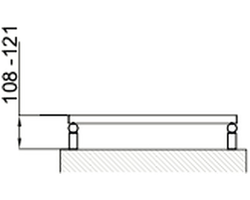 Technický nákres kusu nábytku s výškovou indikací