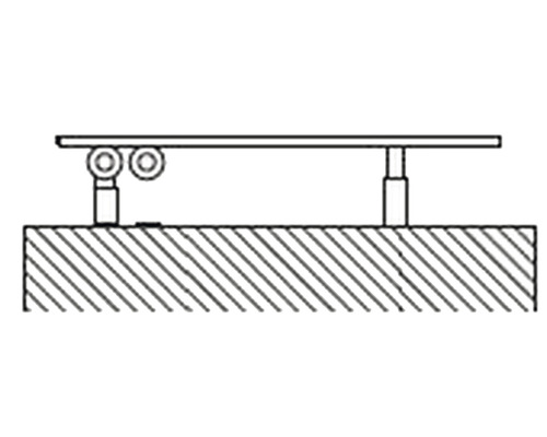 Schéma konstrukce posuvných dveří s válečkovým vedením