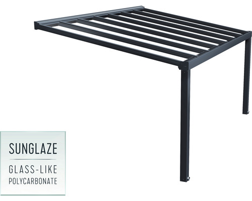 Terasa s kovovou konstrukcí a polykarbonátovými deskami