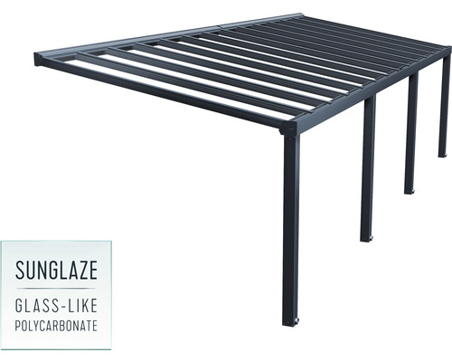 Ocelové zastřešení terasy s polykarbonátovými deskami