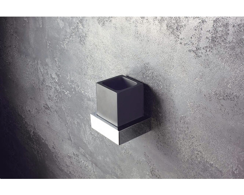 Nástěnný držák na kelímek na zubní kartáčky z kovu a keramiky