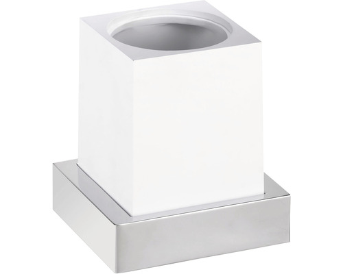 Kelímek na zubní kartáčky z plastu a kovu