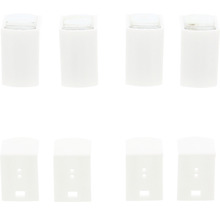 Osm bílých záslepek pro nábytek