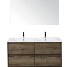 Koupelnový nábytkový set Sanox Porto barva čela tabacco ŠxVxH 121 x 170 x 51 cm s keramickým umyvadlem a zrcadlem