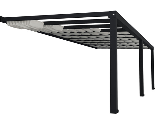 Pergola s látkovou střechou jako ochrana proti slunci