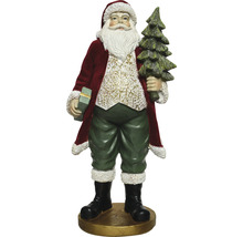 Dekorativní Santa Claus se stromem a dárkem