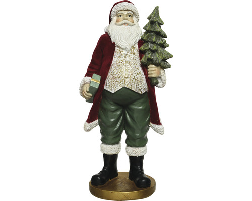 Dekorativní Santa Claus se stromem a dárkem