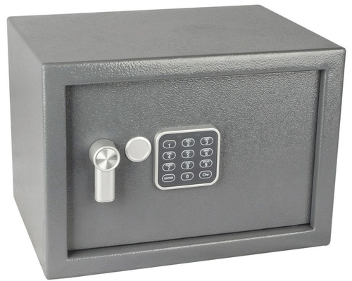 Ocelový sejf RS.25.EDK s elektronickým zámkem, číselnou klávesnicí a páčkou k otevření, barva šedá
