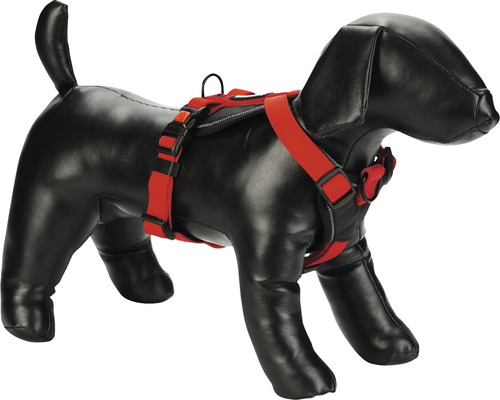 Postroj pro psy Y Karlie Art Sportiv Premium vel. S 20 mm 45 – 57 cm červený Červený postroj pro psa na modelu psa