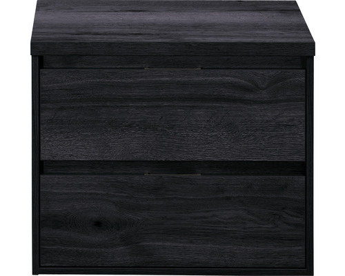 Koupelnová skříňka pod umyvadlo Sanox Porto barva čela black oak 70 cm s umyvadlovou deskou