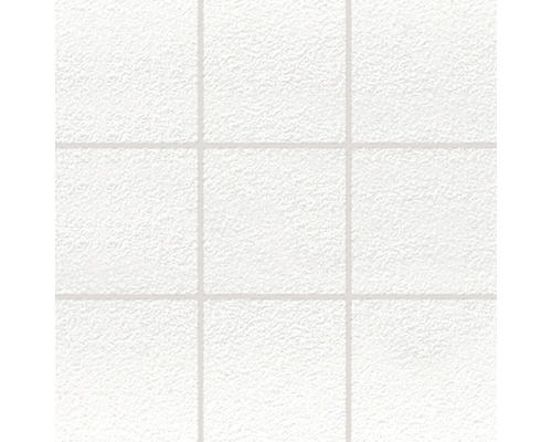 Jednobarevná dlažba bílá matná 9,8x9,8 cm reliéfní GAF