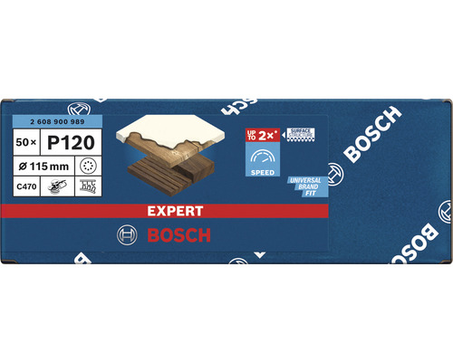 Brusný papír Bosch Expert P120, průměr 115 mm, 50 kusů