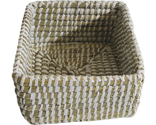 Čtvercový pletený košík z mořské trávy