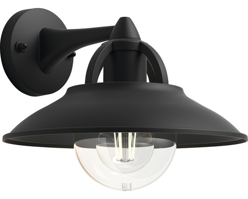 Venkovní nástěnné svítidlo Philips 17381/30/PN Cormorant IP44 E27 42 W černé Černé venkovní nástěnné svítidlo s čirým skleněným kulovým stínidlem