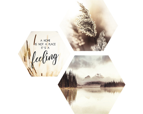 Dekorativní nástěnné panely s přírodními motivy ve tvaru šestiúhelníku