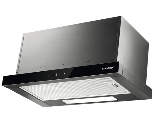 Nerezová digestoř s dotykovým ovládacím panelem a integrovaným osvětlením