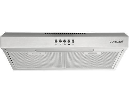 Kovový odsavač par s ovládacími knoflíky a logem Concept