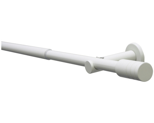 Teleskopická garnýž sada Elba kovová Ø 16/19 mm 120-210 cm ivory Záclonová tyč výsuvná s koncovkou a držákem