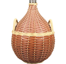 Skleněný demižon s proutěným košem