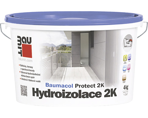 Hydroizolační stěrka Baumit Baumacol Protect 2K 4kg Kbelík Baumit Baumacol Protect 2K Hydroizolace 2K, 4 kg