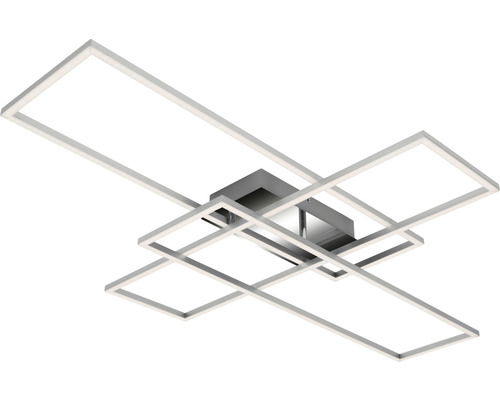LED stropní svítidlo Briloner 3504-018 Frame 50 W 6600 lm 3000 K hliník/chrom LED stropní svítidlo s obdélníkovým designem
