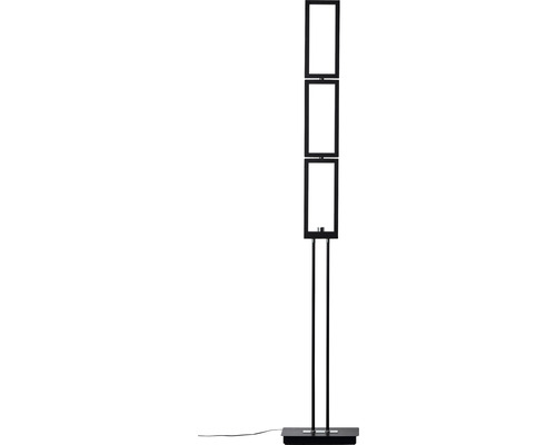 Černá stojací lampa se třemi obdélníkovými rámy