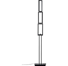 Černá stojací lampa se třemi obdélníkovými světly