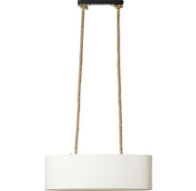 Závěsná lampa se zavěšením na lano a podlouhlým stínidlem