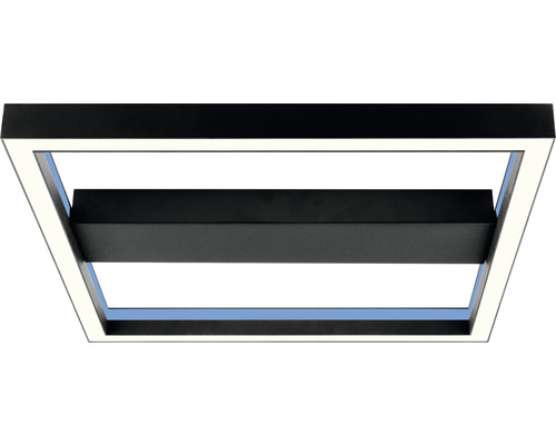 Černé LED stropní svítidlo ve tvaru čtverce