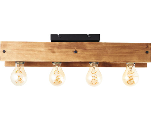 Stropní svítidlo ze dřeva se čtyřmi žárovkami