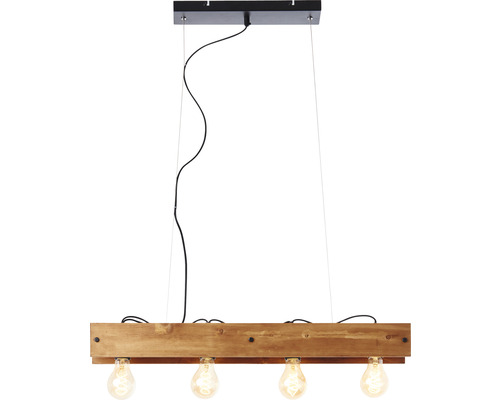 Dřevěné závěsné svítidlo se čtyřmi žárovkami