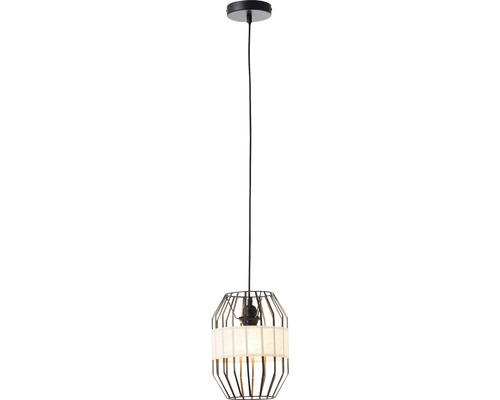 Závěsná lampa s kovovým a látkovým stínidlem