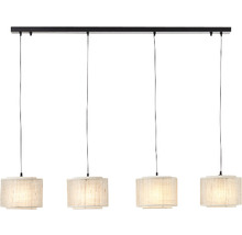 Závěsná lampa se čtyřmi žárovkami s textilním stínidlem