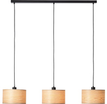 Lustr Brilliant Romm 3xE27 60 W černo/přírodní