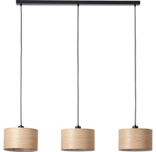 Lustr Brilliant Romm 3xE27 60 W černo/přírodní