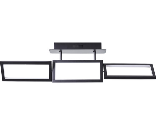 LED stropní svítidlo Brilliant Ranut 28 W 2000 lm 3000 K černé - stmívatelné Stropní svítidlo se třemi obdélníkovými stínidly