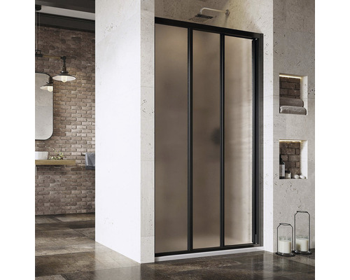 Sprchové dveře RAVAK Supernova ASDP3-80 198 black+Grape 00V403R2ZG Sprchový kout s posuvnými dveřmi z matného skla v koupelně