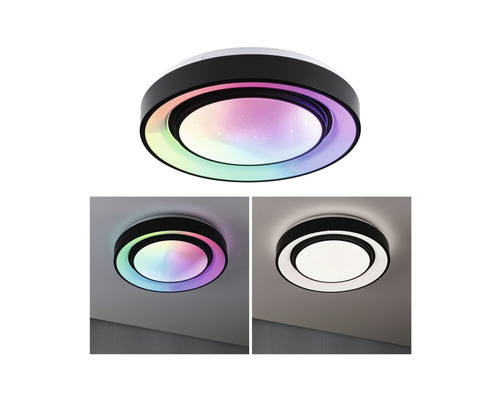 LED stropní svítidlo s proměnlivými barvami a různými režimy osvětlení.